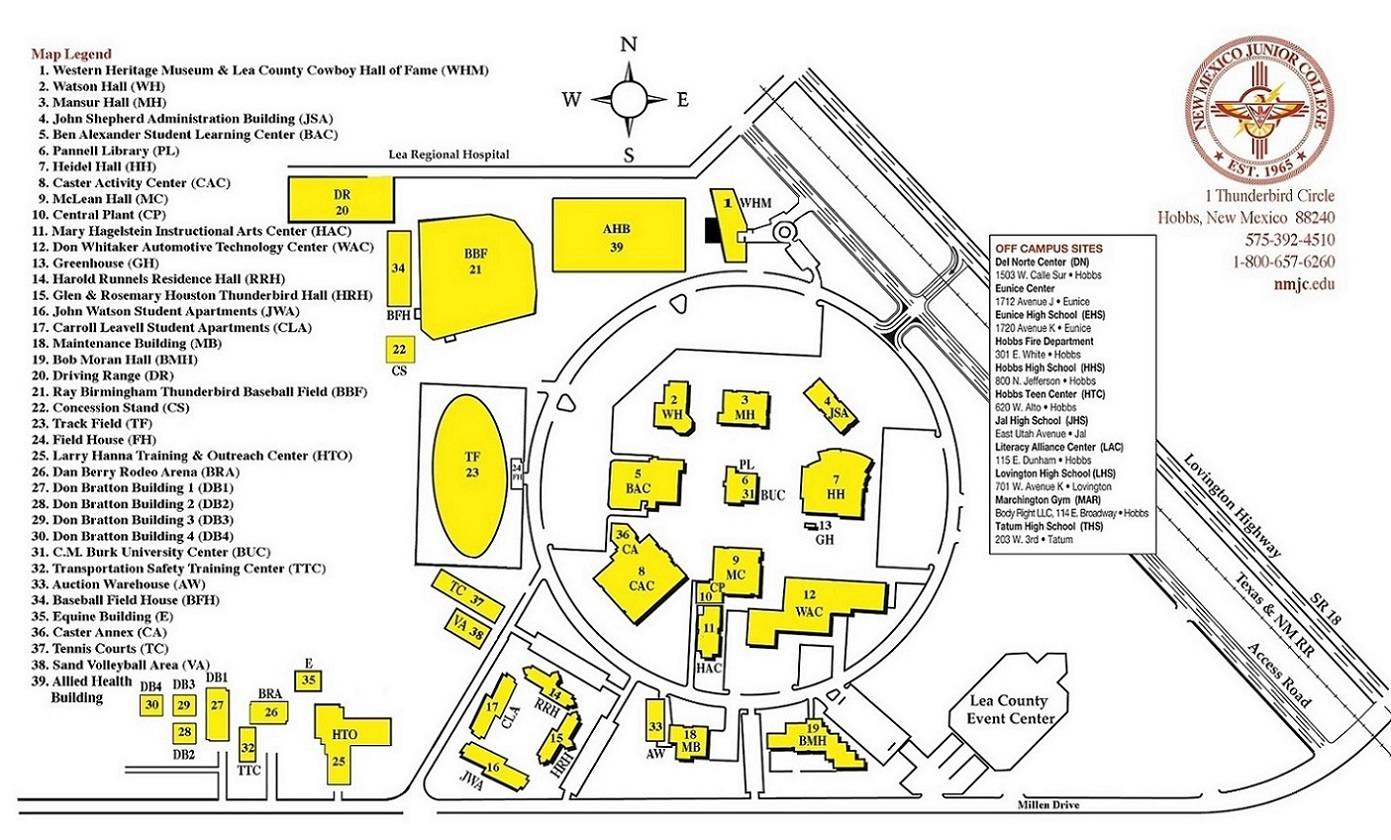 NMJC Campus Map